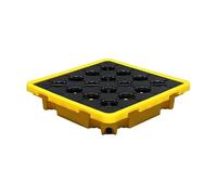 Oil Drum Spill Containment Platform with Drain Pockets & Forklift Access, Stackable Industrial Paint Pan, Removable Shipping Tray (49 x 35 x 9.5 cm)