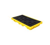 Oil Drum Spill Tray - Modular Spill Containment Pallet with Drain, Forklift Access, and Industrial Grating for Spill Management