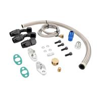 Oil Feed Line with 10AN Oil Drain Return Fitting Kit Compatible with Turbo T3 T4 T6 GT45 T04E T66(Silver)