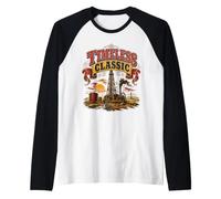 Oil Field Derrick Timeless Classic Vintage American History Raglan Baseball Tee