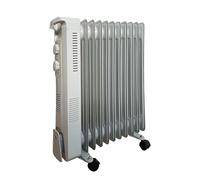 Oil Filled Radiator 11 Fin Portable Electric Heater 2500W with 24 Hours Timer Adjustable Thermostat 3 Heat Settings Wheels Free Standing Safety Cut-Off for Home Office Room (White)