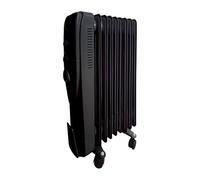 Oil Filled Radiator 9 Fin Portable Electric Heater 2000W with 24 Hours Timer Adjustable Thermostat 3 Heat Settings Wheels Free Standing Safety Cut-Off for Home Office Room B2T (Black)