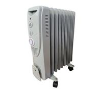 Oil Filled Radiator 9 Fin Portable Electric Heater 2000W with 24 Hours Timer Adjustable Thermostat 3 Heat Settings Wheels Free Standing Safety Cut-Off for Home Office Room B2T (White)