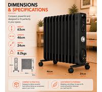 Oil Filled Radiator Electric Portable Space Heater Eco Thermostat & Timer Option ompliant]