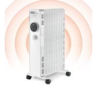 Igenix IG2620 Oil Filled Radiator, 2kW/2000W 9 Fin Electric Low Energy Heater with 3 Adjustable Heat Settings & Overheat Protection, 2000 W, White
