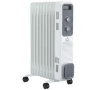 Oil Filled Radiator Portable Heater with timer and Thermo Safe Switch, White