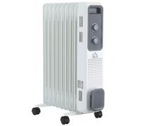 HOMCOM Oil Filled Radiator Portable Heater W/ 9 Fin, 3 Heat Settings White