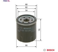 Bosch Oil Filter P3292 (0451103292) – 66 mm Outer Ø – Fits Aixam & Renault Clio, Kangoo, Twingo