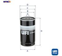 Oil filter Spin-on Filter 23.651.00 UFI for ISUZU TROOPER III RODEO I