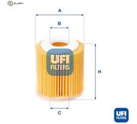 UFi Oil Filter 25.056.00 - Fits Ford Galaxy, Mondeo, S-Max; Mazda 3, Mazda 6, Atenza