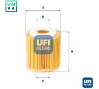 UFi Oil Filter 25.056.00 - Fits Ford Galaxy, Mondeo, S-Max; Mazda 3, Mazda 6, Atenza