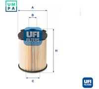 UFI Filters, Oil Filter 25.110.00, Replacement Oil Filter, Suitable for Car, Applicable to Various Models Volvo S60, S90, V40, V60, V70, V90, XC40, XC60, XC70 e XC90
