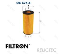 Oil filter FILTRON OE 671/4 for AUDI A5 (8T3) 3.0 2011-2017
