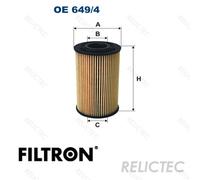 Fits FILTRON OE 649/4 OIL FILTER.BMW 316I-518I UK Stock