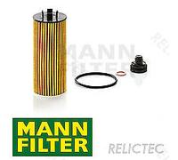 Original MANN-FILTER Oil filter HU 6015 z KIT - Oil filter set with gasket / gasket set- For Passenger Cars