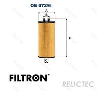 Oil filter FILTRON OE 672/6 for BMW X1 (F48) 1.5 2017-2022