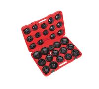 Oil Filter Cap Wrench Set 30pc Gauge Steel Storage Case Sealey