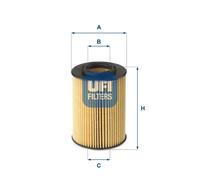 Oil filter Filter Insert 25.075.00 UFI for KIA HYUNDAI