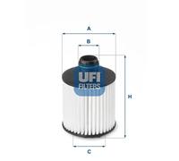 Oil filter Filter Insert 25.139.00 UFI for FIAT OPEL PEUGEOT