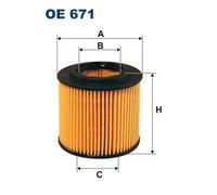 Oil filter Filter Insert OE 671 FILTRON for SEAT SKODA VW