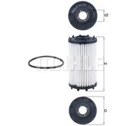 MAHLE OX 1184D Oil Filter - Oil Filter with Gasket/Gasket Set