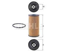 Mahle Oil Filter OX1308D - Filter Insert for Dacia Nissan Mercedes-Benz Renault
