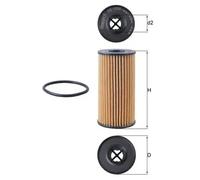 Mahle Oil Filter OX1308D - Filter Insert for Dacia Nissan Mercedes-Benz Renault