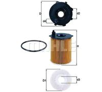 MAHLE Oil Filter OX171/16D OX 171/16D - Genuine Part - Quality OE Matching Fit