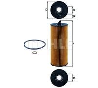 Oil filter Filter Insert OX 361/4D MAHLE for BMW 3 Touring 3 5 Touring 5 X3 1 X5