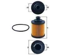 MAHLE OX 418D Oil Filter - Oil Filter with Gasket / Gasket Set