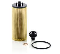 Original MANN-FILTER Oil filter HU 6015 z KIT - Oil filter set with gasket / gasket set- For Passenger Cars