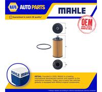 Oil Filter fits VAUXHALL MOKKA J13 1.4 2012 on Mahle 25195775 25195785 Quality