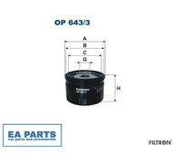 Oil Filter for AIXAM ALFA ROMEO ALPINE FILTRON OP 643/3