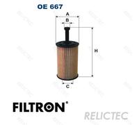 Oil filter FILTRON OE 667 for CITROEN C2 (JM_) 1.1 2003-2012