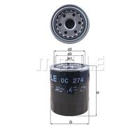 OIL FILTER FOR FIAT FULLBACK PICKUP MAHLE OC 274