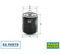 Oil Filter for FORD AUSTRALIA KUGA MONDEO MANN-FILTER W 7043