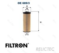 Oil filter FILTRON OE 689/3 for DODGE AVENGER 3.6 2012-2014