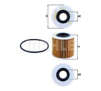 Oil Filter for LEXUS LS RC MAHLE OX 414D2