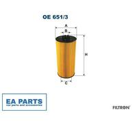 Oil Filter for MERCEDES-BENZ AXOR O ZETROS FILTRON OE 651/3