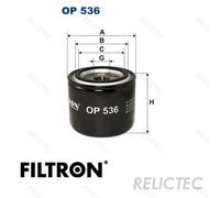 Oil filter FILTRON OP 536 for AIXAM CROSSOVER 0.5 2012-2016
