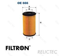 Fits FILTRON OE 666 OIL FILTER.TWINGO 1.2 /MOT.D4/ UK Stock