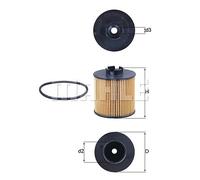 OIL FILTER FOR VW BORA DERBY EOS GOLF MAHLE OX 341D
