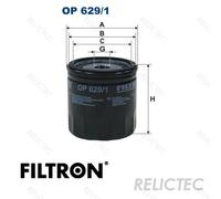 Oil filter FILTRON OP 629/1 for MAZDA 2 (DY) 1.3 2003-2007