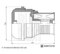 BLUE PRINT Hydraulic Filter Haldex Coupling ADBP210102 Rear 69 mm 0.070 kg 56 mm