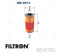 Oil filter FILTRON OM 591/1 for MERCEDES-BENZ SL (R129) 5.0 1992-2001