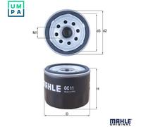 Mahle Original Oil Filter OC11 – 75mm diameter, 63.8mm height – Fits Renault, Fiat, Maserati