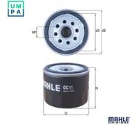 Mahle Original Oil Filter OC11 – 75mm diameter, 63.8mm height – Fits Renault, Fiat, Maserati