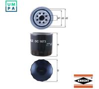 MAHLE Oil Filter OC1673 - Spin-on, 80mm outer, 58mm inner, 87mm height - Knecht