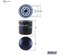 MAHLE Oil Filter OC1673 - Spin-on, 80mm outer, 58mm inner, 87mm height - Knecht