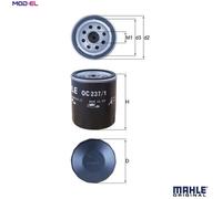 MAHLE OC237/1 Oil Filter Fits FSO Land Rover LDV Lotus MG Morgan Morris Rover